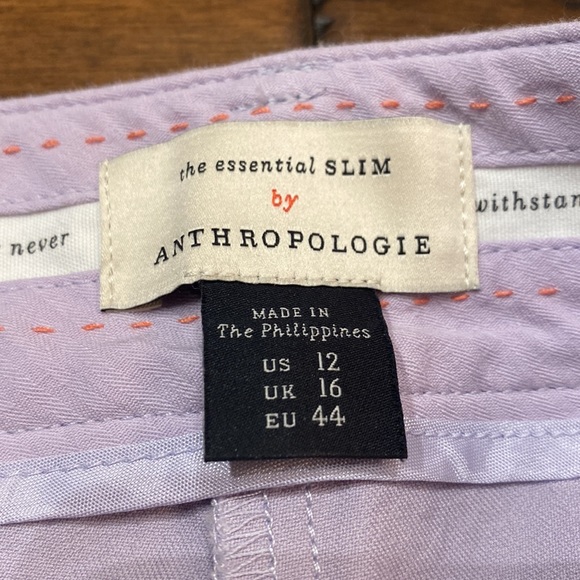 Anthropologie womens lilac “the essential slim” ankle pants, size 12, like new! - Picture 4 of 5